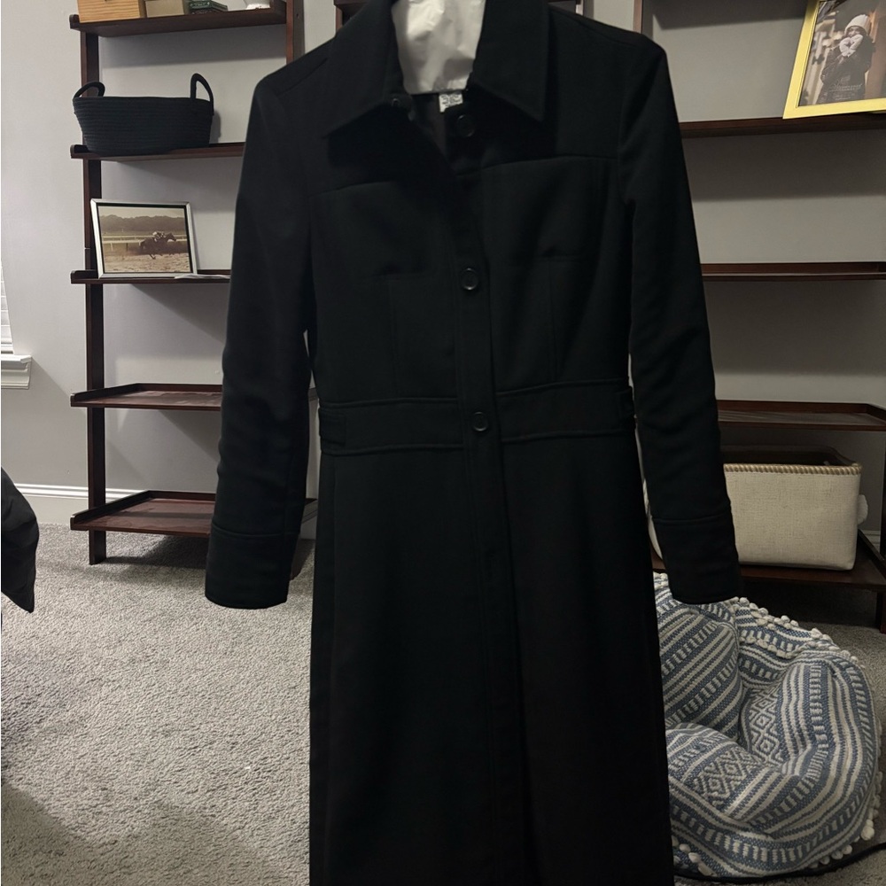 Armani Exchange Elegant Black Long Coat